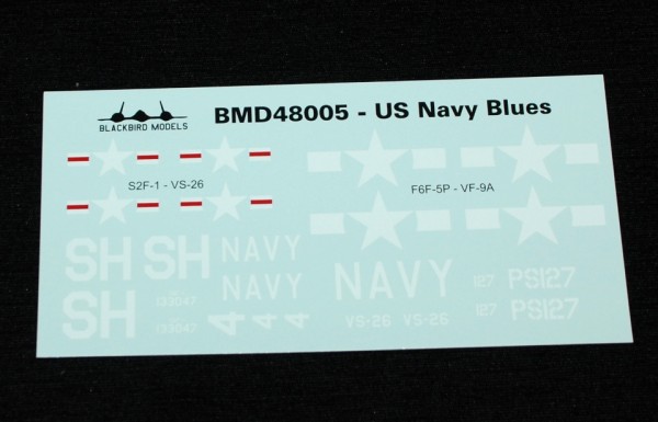 4 HN Ac Calcomanías Blackbird Models US Navy Blues Pt.2, 1.48