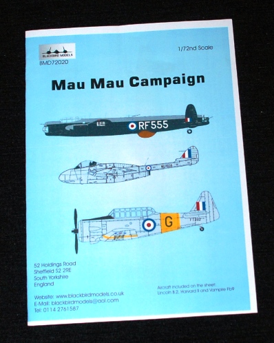 1 HN Ac Decals Blackbird Model Mau Mau Campaign 1.72