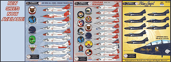 1 HN Ac Decalques Furball Detalhe e Escala Cougar Trainers 1.48