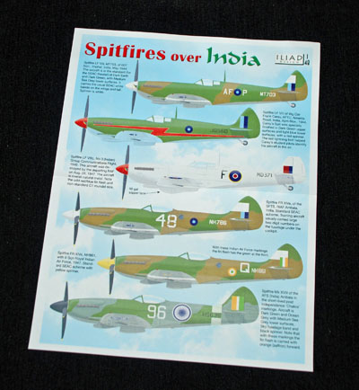 1 HN Ac Decalques Iliad Design Spitfires sobre a Índia 1.48