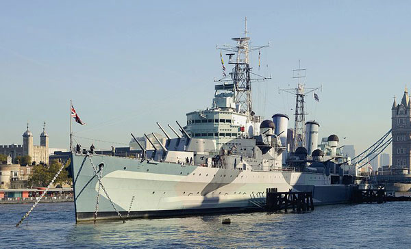Llun: HMS Belfast (C35), Llundain (trwy garedigrwydd: Alvesgaspar)