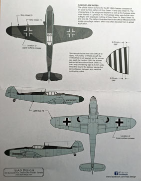3 HN Ac Decals Iliad Design JG53 Bf 109G6 cartoon αεροσκάφος 1.32