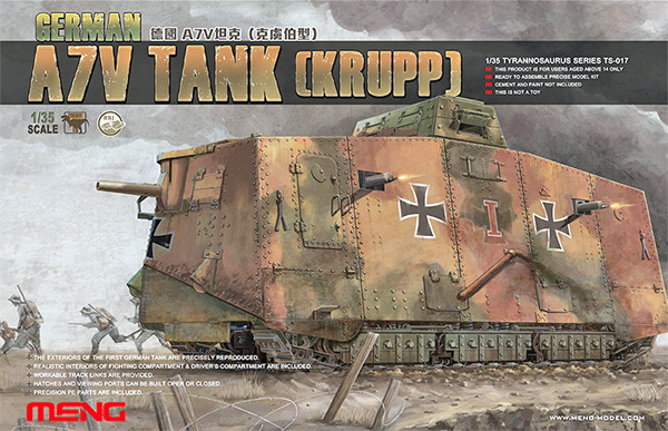 Meng Jerman A7V Tank Krupp 1:35