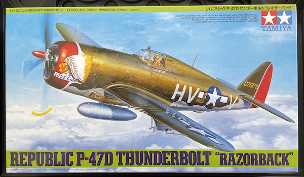 Gweriniaeth Tamiya P-47D Thunderbolt Razorback 1:48