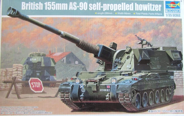तुरही ब्रिटिश 155mm AS-90 स्व-चालित होवित्जर 1:35